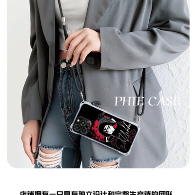 iPhone15手机壳软苹果14plus四角开孔动漫宇智波鼬13斜挎荣耀gt适用防摔OPPOReno12手腕挂绳16ProMax透明x200