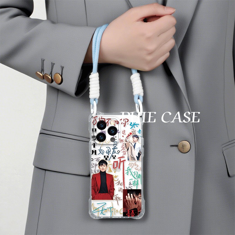 张杰周边苹果16斜挎手腕挂绳14防摔15plus手机壳软12ProMax适用iPhone17四角开孔华为Mate70周边13透明iQOOz9