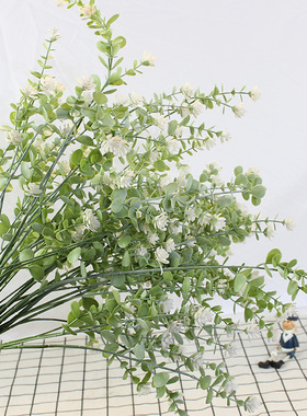 仿真手感佛手家居装饰花束带花金钱叶摄影婚庆道具摆件仿真花