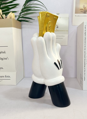 米奇拜金手摆件创意卡通周边发财可爱家居装饰品乔迁开业送礼