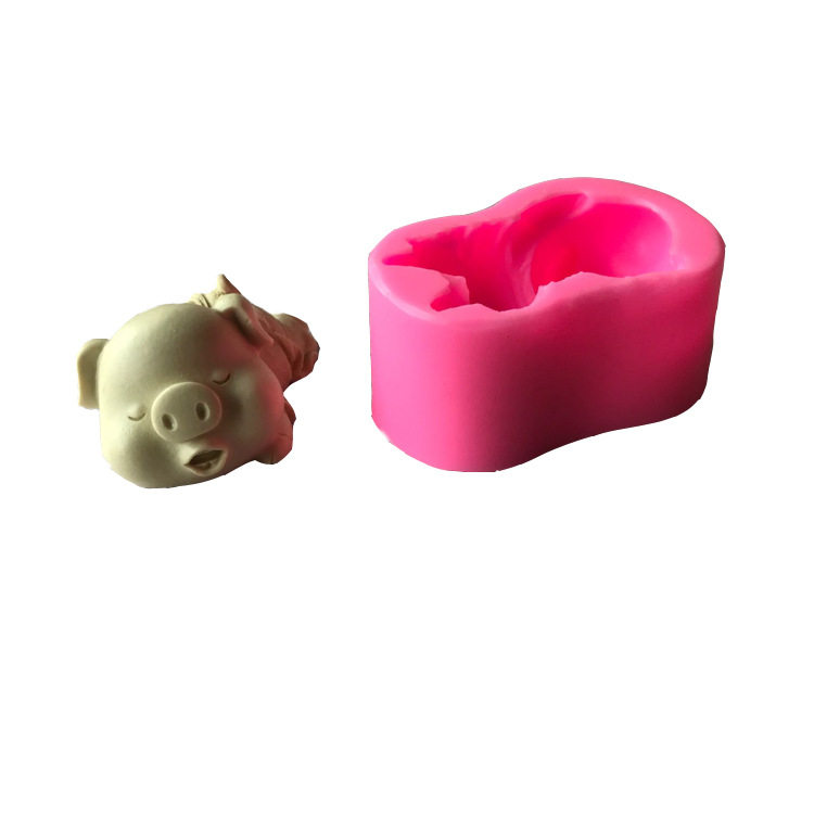4寸鼻涕猪硅胶模具 慕斯蛋糕翻糖用具 巧克力模具 香薰石膏模具