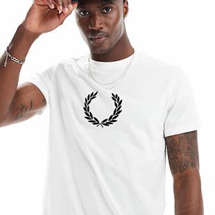 FREDPERY重磅短袖 T恤圆领轻奢印花刺绣新款 纯棉纯色打底衫 男士