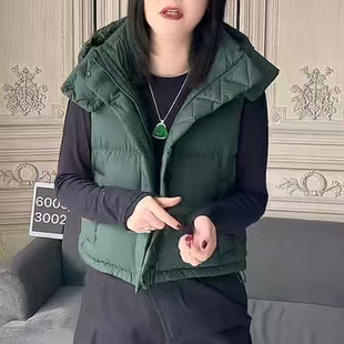 深圳南油#2026早春款香港巴黎五区AK连帽羽绒马甲女百搭坎肩背心