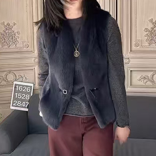 深圳南油＃2026早春新款香港巴黎五区AK无袖显瘦轻奢水貂皮草马甲