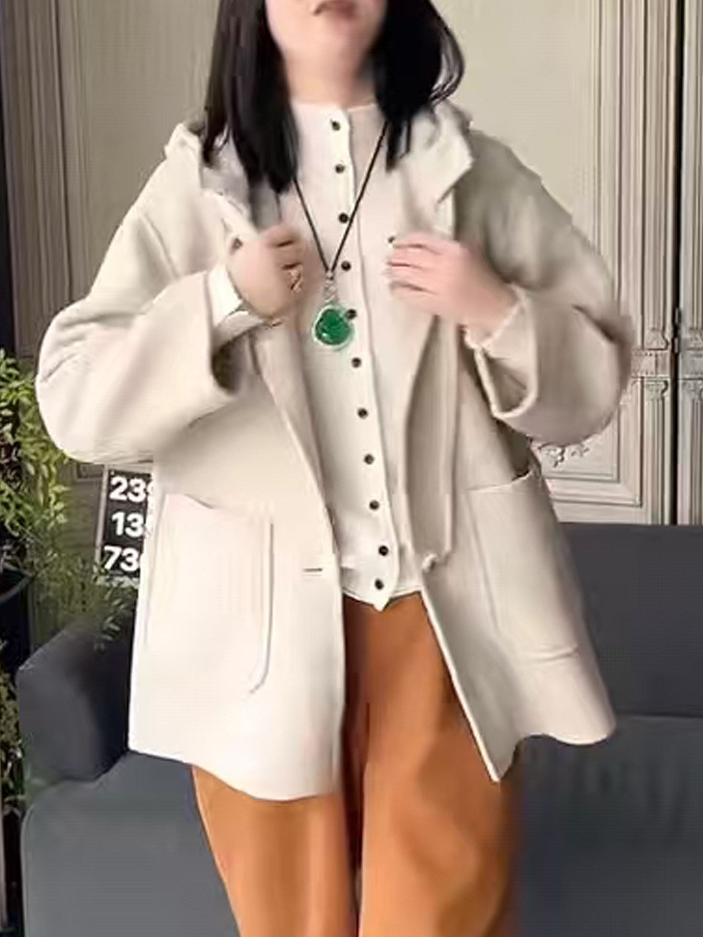 深圳南油＃2025秋冬新款香港巴黎五区AK高级感休闲连帽大衣外套女