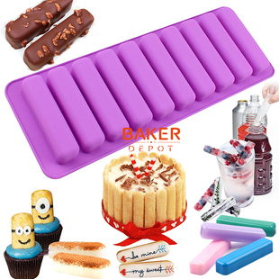 巧克力棒硅胶模具长条手指饼干慕斯甜点烘焙模DIY巧克力糕点糖块8