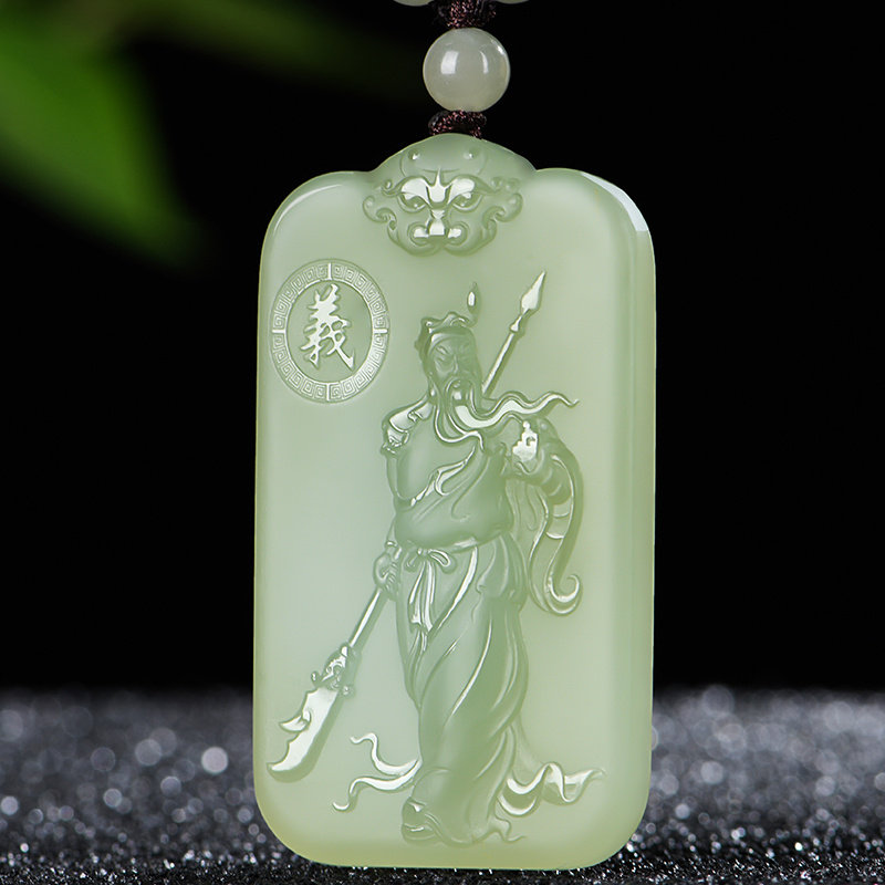 佳媛玉业和田玉关公玉吊坠 男士款关羽玉坠玉石玉牌玉佩