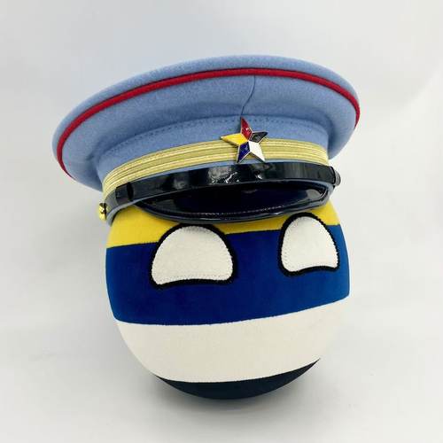 北洋球配大檐帽 波兰球漫画周边毛绒公仔玩偶二次元