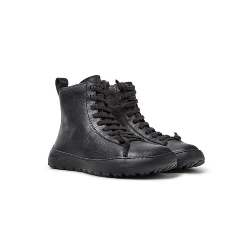 【新品】Camper看步女靴PeuSerra黑色经典短靴真皮舒适系带靴