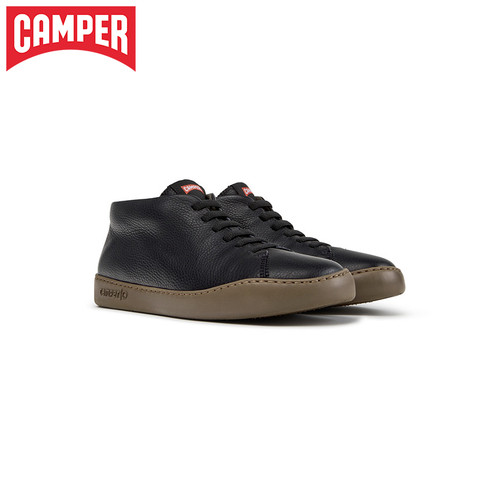 【新品】Camper看步男靴Peu Touring黑色经典超短靴舒适日常皮靴