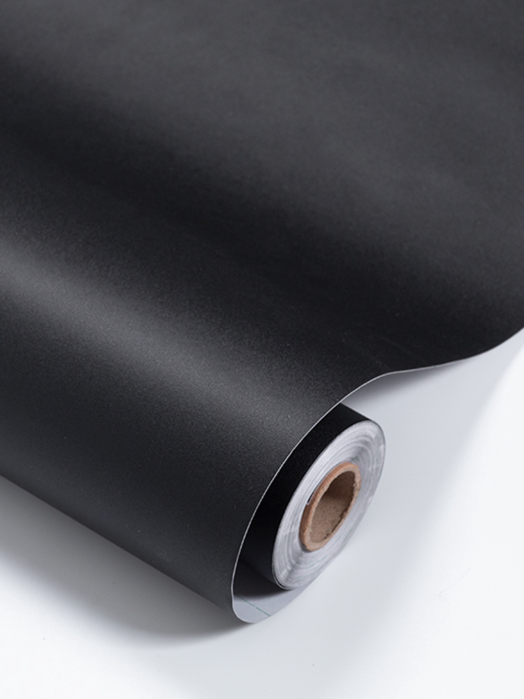 纯黑色墙纸自粘防水防潮卧室温馨壁纸10米宿舍客厅网红背景墙贴纸