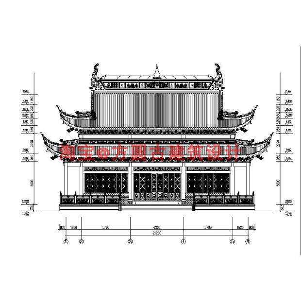 205# 《营造法原》重檐歇山殿庭大雄宝殿天王殿精品全套cad施工图