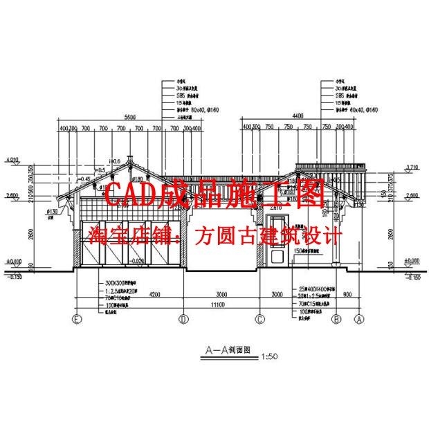 1000#古建筑cad施工图   公共卫生间厕所建筑+结构CAD成品施工图