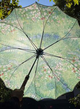 油画风晴雨两用雨伞16骨加厚加固雨伞防晒防紫外线太阳伞拍照道具