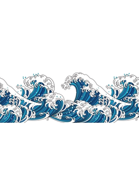 海浪底纹静电贴橱窗防撞腰线