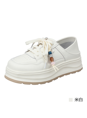 意尔康女鞋2026春季新款厚底板鞋休闲女士小白鞋6171AD15527Y