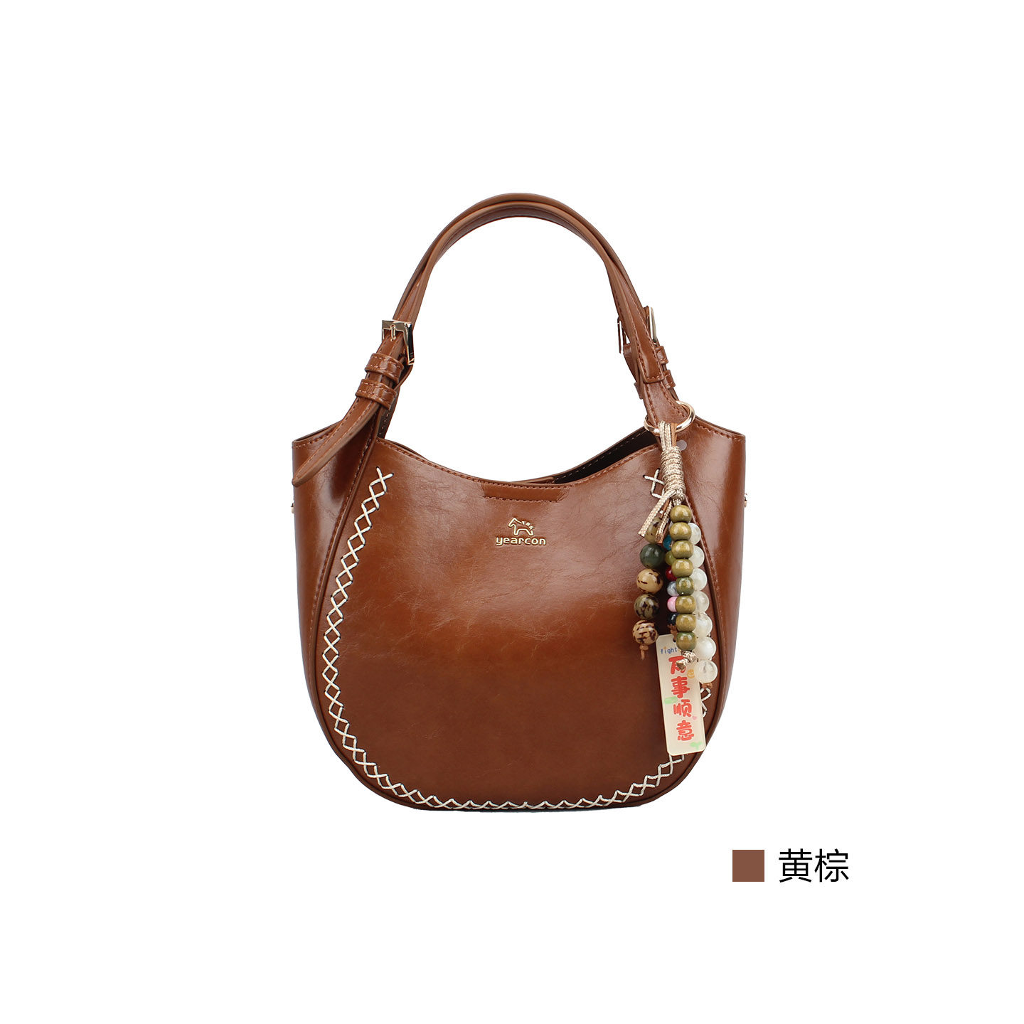 意尔康女包2026春夏新款女士复古水桶包单肩斜挎手提包62Y28099