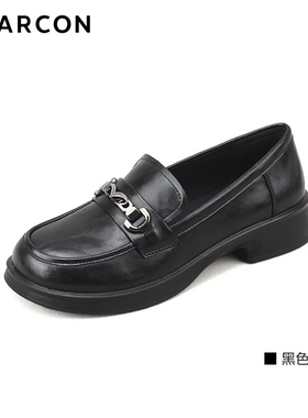 意尔康乐福鞋女2025新款秋季英伦风免系带玛丽珍单鞋小皮鞋12167Y