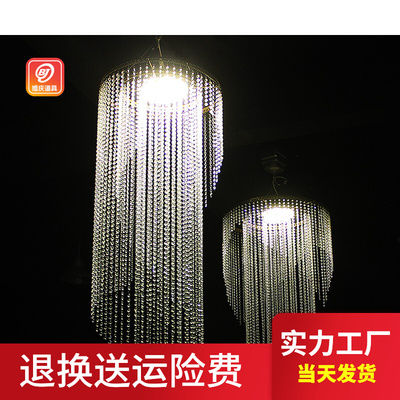百界婚庆圆形吊顶挂珠帘圆环架子婚礼堂吊顶挂水晶珠帘铁艺道具