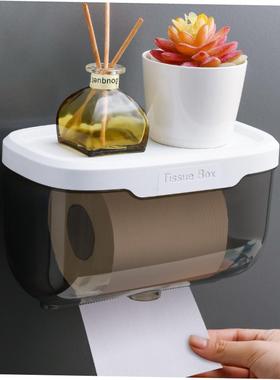 Toilet Paper Holder Wall Mounted Tube Tray Tissue Box Shelf