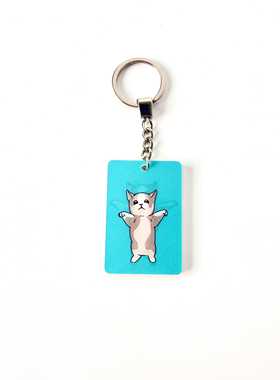 今日memes梗图卡Happy猫挂件钥匙扣变换卡动态挂饰pop猫猫亚克力