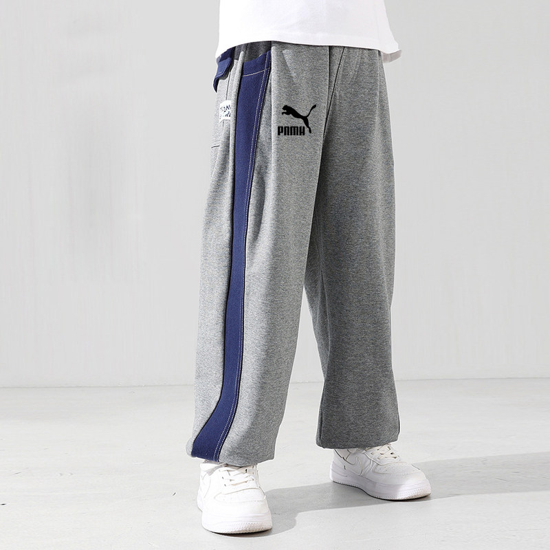 品牌男童裤子拼接2025春秋新款中大儿童休闲宽松束脚运动长裤卫裤