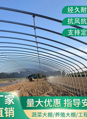 保温连栋种植大棚骨架钢管温室定制暖棚养殖全套鸡鸭猪牛钢架蔬菜