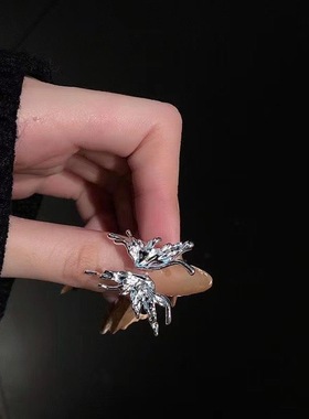 天使之翼蝴蝶戒指女ins潮小众设计高级感冷淡风开口可调节食指戒