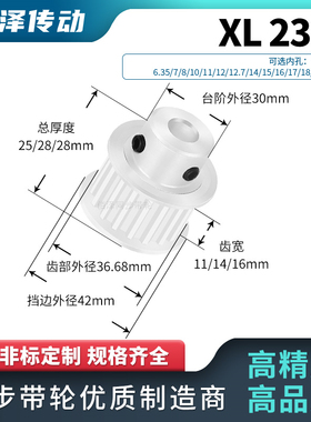 同步轮XL23齿宽11/14/16内孔10/12/14/156同步带轮马达传动皮带轮