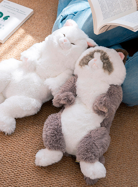 日本sunlemon仿真猫玩偶猫咪毛绒玩具睡觉抱公仔礼物生日安抚娃娃