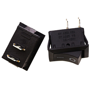 船型开关21*15mm黑色2脚翘板电源按钮 6A/250V船形开关 二脚(2个)