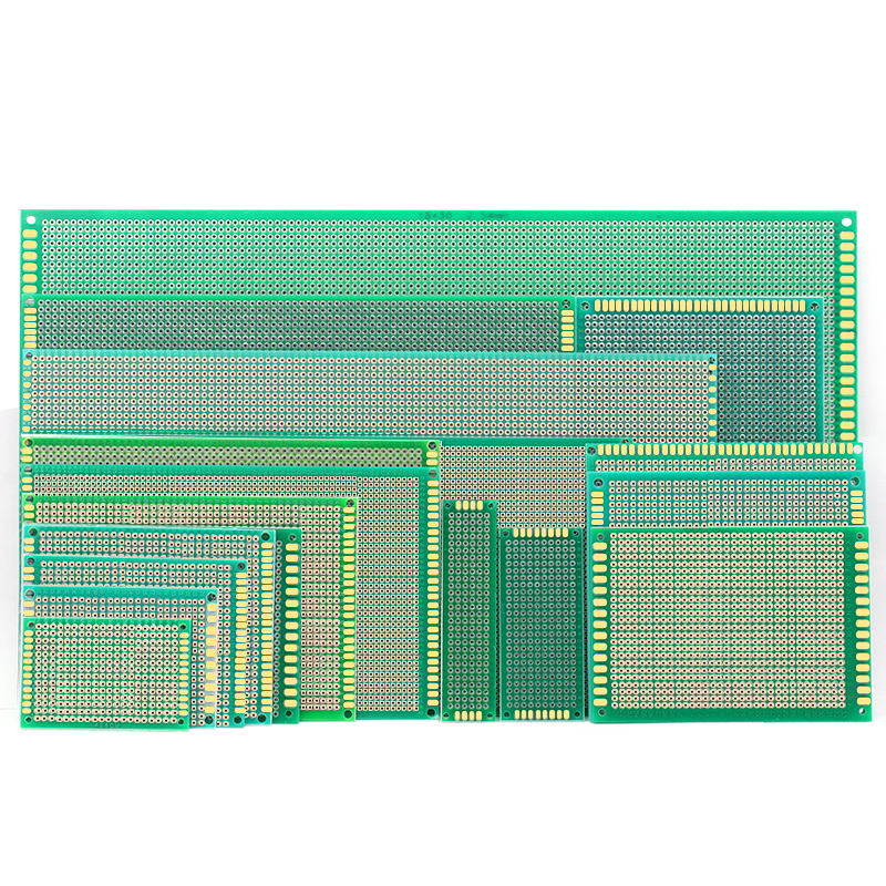 PCB电路板万能板单面喷锡绿油玻纤实验板洞洞板焊接万用线路10*15