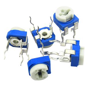 TELESKY 卧式电位器 104 100K 微调蓝白可调电阻 (10个)