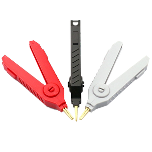 鳄鱼夹测试纯铜镀金正负两极测试夹LCR夹平口仪器夹子开尔文高压