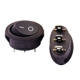 KCD1-115椭圆形3脚二挡船型开关 半圆型电热水壶3脚翘板电源开关