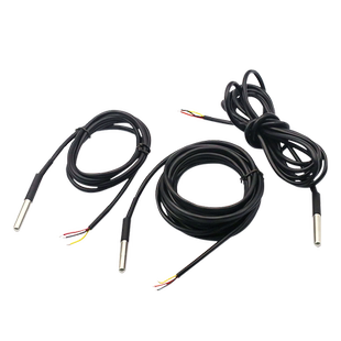 TELESKY DS18B20数字温度传感器探头水温探测线不锈钢封装防水型