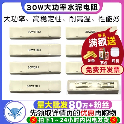 30W大功率水泥电阻器1R/4/5/6/25