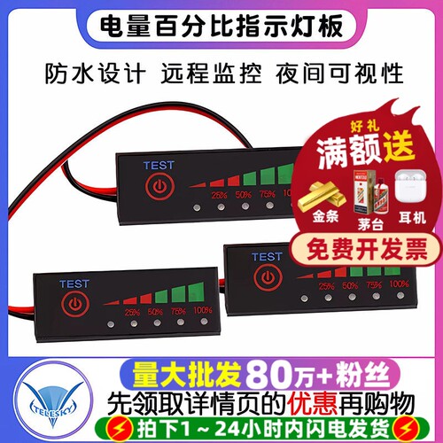 三元/铁锂/铅酸电瓶电量显示器