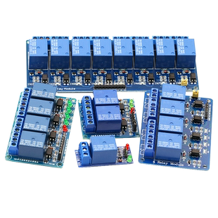 1 2 4 6 8路5V12V24V继电器模块带光耦隔离 高/低电平触发开发板