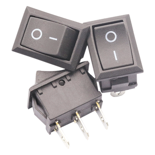 船型开关 船形电源开关按钮黑色3脚二档 21*15 6A/250V翘板开关