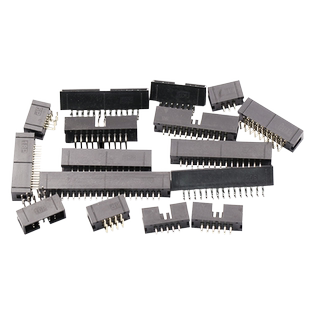 简易牛角座排线插头JTAG插座2.54MM弯针直针DC3-10/14/16/20/50P