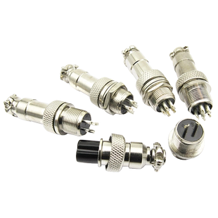 航空插头12MM GX12 2芯3芯4芯5芯6芯 插座航空插头 接插件连接器