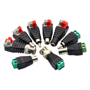 AV插头 RCA莲花头按压式端子监控配件 免BNC焊音频接头音频公母头