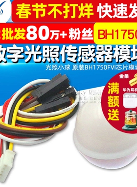 光照传感器模块 BH1750FVI光照小球 原装BH1750FVI芯片模块 带线