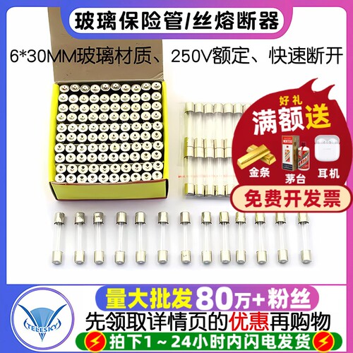 玻璃保险丝管6*30MM保险丝熔断器