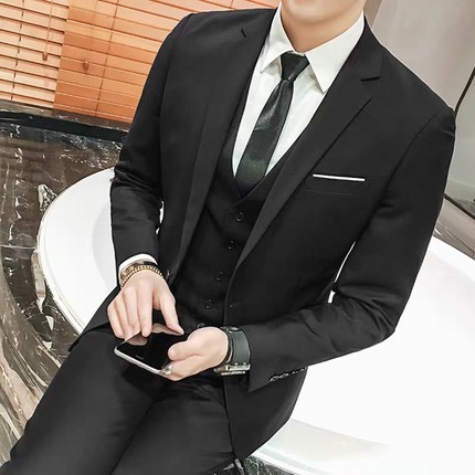 西服套装男士商务正装修身韩版休闲小西装伴郎新郎结婚礼服套装