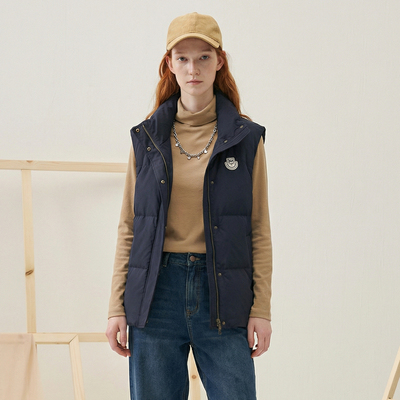 谜底羽绒马甲女2025秋新款百搭纯色立领鸭绒羽绒服无袖257MY8809