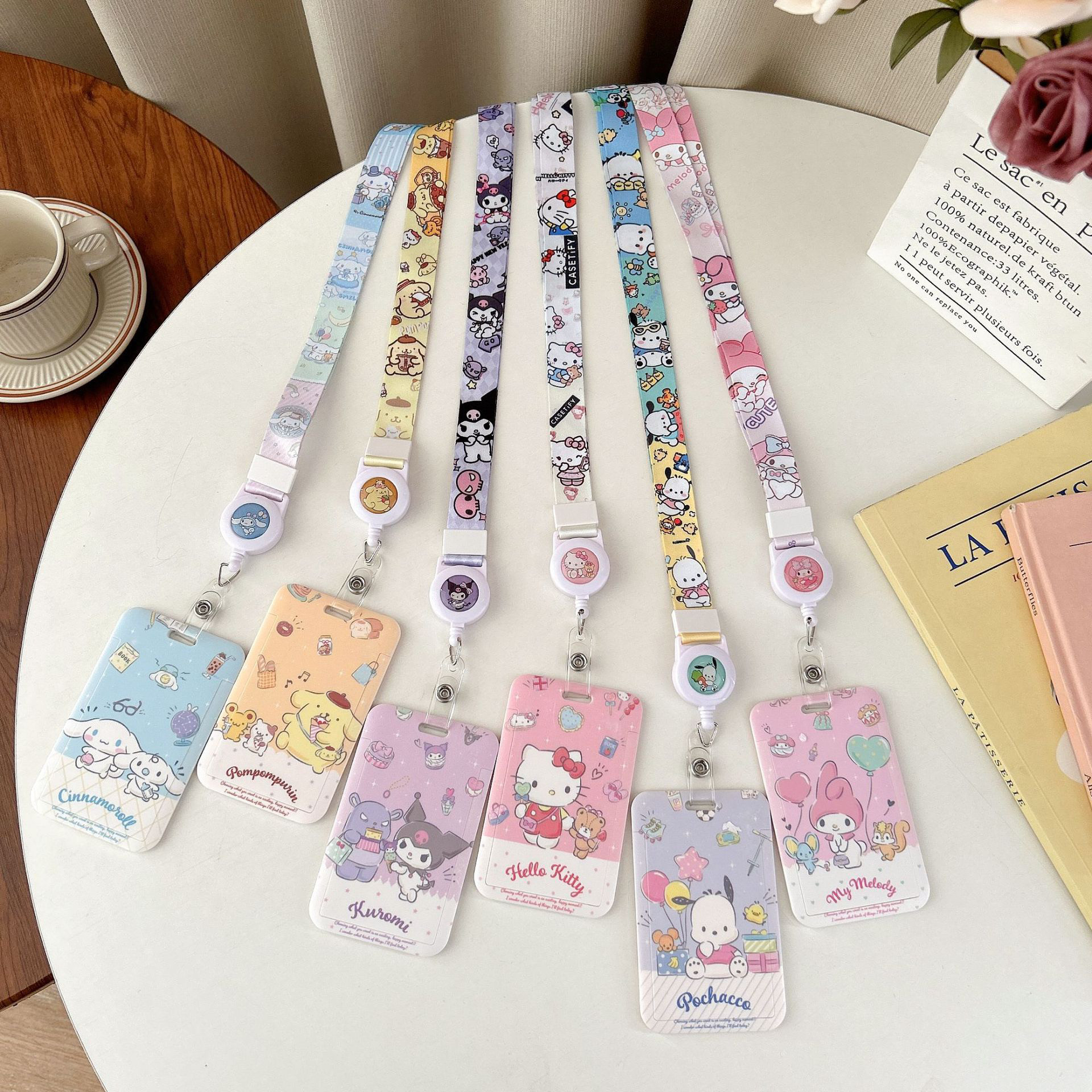 可爱三丽鸥可伸缩长绳卡套儿童校园接送卡八达通公交卡证件保护套