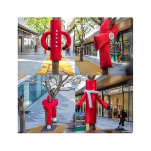 冬季大树装饰布艺充棉围巾风景区街道新年网红打卡保暖加棉大树衣