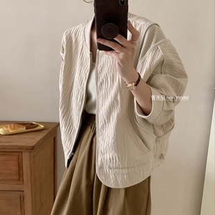 2025秋冬新款加厚棒球服外套女韩系设计感棉服宽松休闲夹克羽绒服